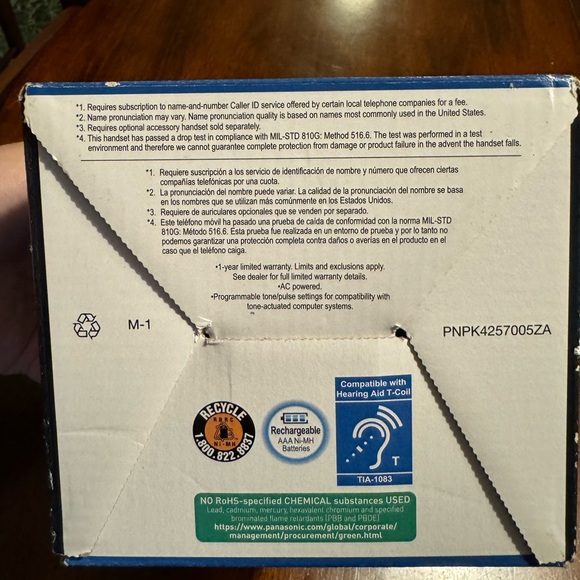 Panasonic cordless phone with base, model KX-TGD830. New in box. - Picture 8 of 9